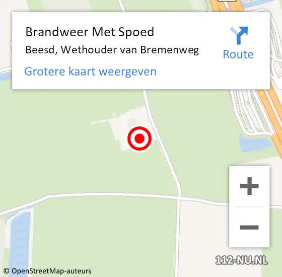 Locatie op kaart van de 112 melding: Brandweer Met Spoed Naar Beesd, Wethouder van Bremenweg op 7 oktober 2024 14:38