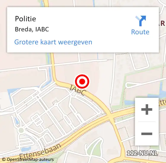 Locatie op kaart van de 112 melding: Politie Breda, IABC op 7 oktober 2024 14:48