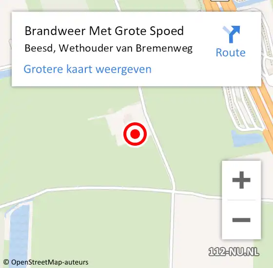 Locatie op kaart van de 112 melding: Brandweer Met Grote Spoed Naar Beesd, Wethouder van Bremenweg op 7 oktober 2024 14:51