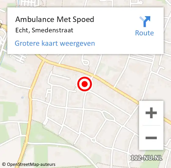 Locatie op kaart van de 112 melding: Ambulance Met Spoed Naar Echt, Smedenstraat op 7 oktober 2024 15:13