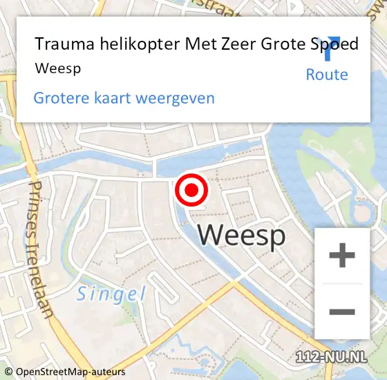 Locatie op kaart van de 112 melding: Trauma helikopter Met Zeer Grote Spoed Naar Weesp op 7 oktober 2024 15:14