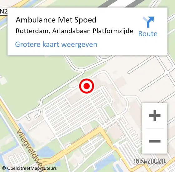 Locatie op kaart van de 112 melding: Ambulance Met Spoed Naar Rotterdam, Arlandabaan Platformzijde op 7 oktober 2024 15:21