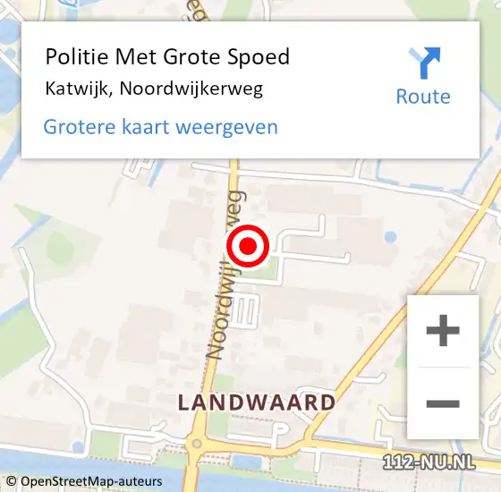 Locatie op kaart van de 112 melding: Politie Met Grote Spoed Naar Rijnsburg, Noordwijkerweg op 7 oktober 2024 15:46