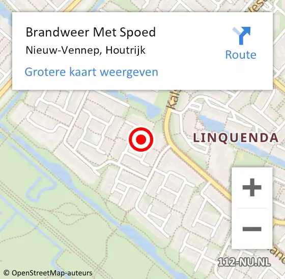 Locatie op kaart van de 112 melding: Brandweer Met Spoed Naar Nieuw-Vennep, Houtrijk op 7 oktober 2024 15:48