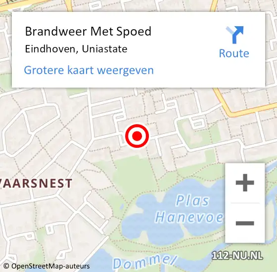 Locatie op kaart van de 112 melding: Brandweer Met Spoed Naar Eindhoven, Uniastate op 7 oktober 2024 15:52