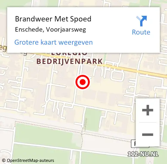 Locatie op kaart van de 112 melding: Brandweer Met Spoed Naar Enschede, Voorjaarsweg op 7 oktober 2024 16:12