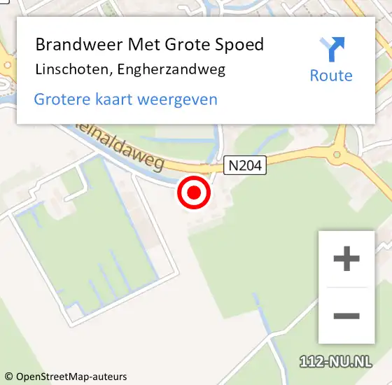 Locatie op kaart van de 112 melding: Brandweer Met Grote Spoed Naar Linschoten, Engherzandweg op 7 oktober 2024 16:18