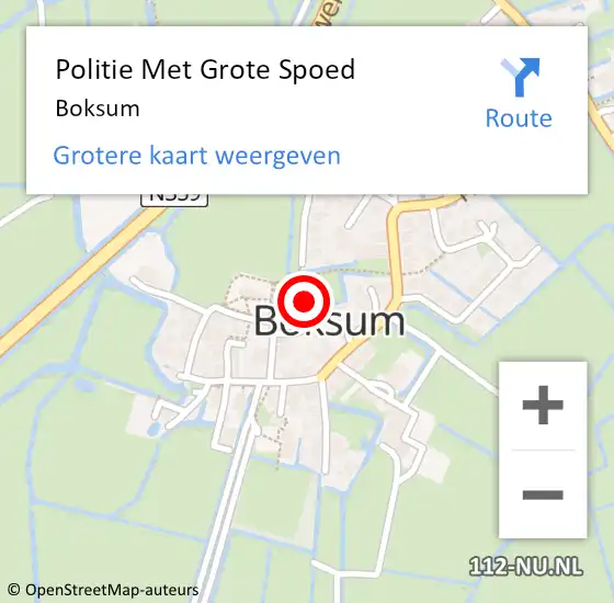 Locatie op kaart van de 112 melding: Politie Met Grote Spoed Naar Boksum op 7 oktober 2024 16:30