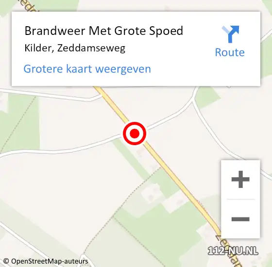 Locatie op kaart van de 112 melding: Brandweer Met Grote Spoed Naar Kilder, Zeddamseweg op 22 oktober 2014 15:35