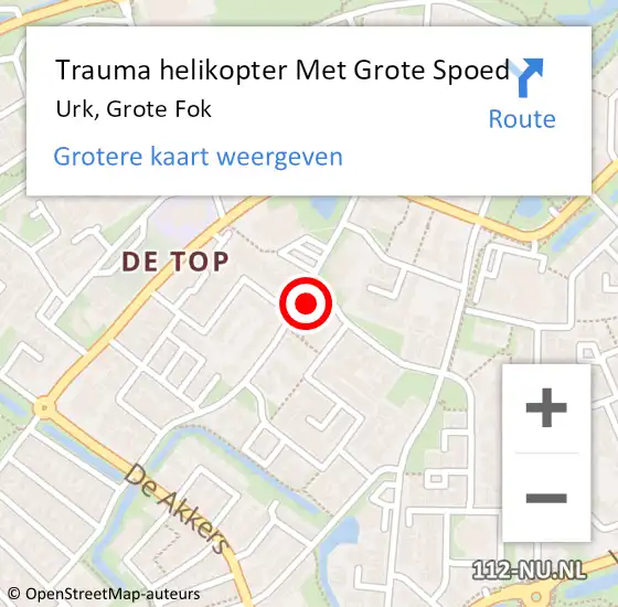 Locatie op kaart van de 112 melding: Trauma helikopter Met Grote Spoed Naar Urk, Grote Fok op 7 oktober 2024 17:18