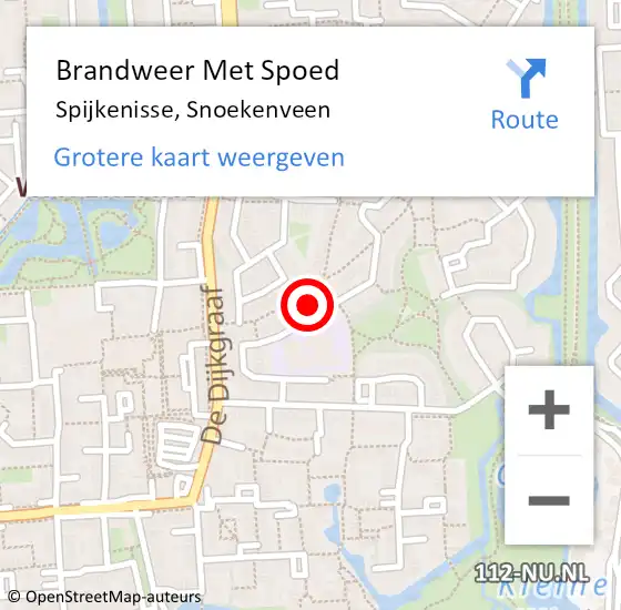 Locatie op kaart van de 112 melding: Brandweer Met Spoed Naar Spijkenisse, Snoekenveen op 7 oktober 2024 17:45