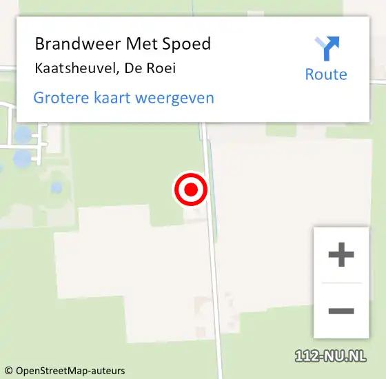 Locatie op kaart van de 112 melding: Brandweer Met Spoed Naar Kaatsheuvel, De Roei op 7 oktober 2024 17:54