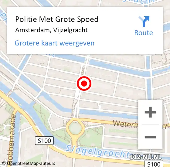 Locatie op kaart van de 112 melding: Politie Met Grote Spoed Naar Amsterdam, Vijzelgracht op 7 oktober 2024 17:58