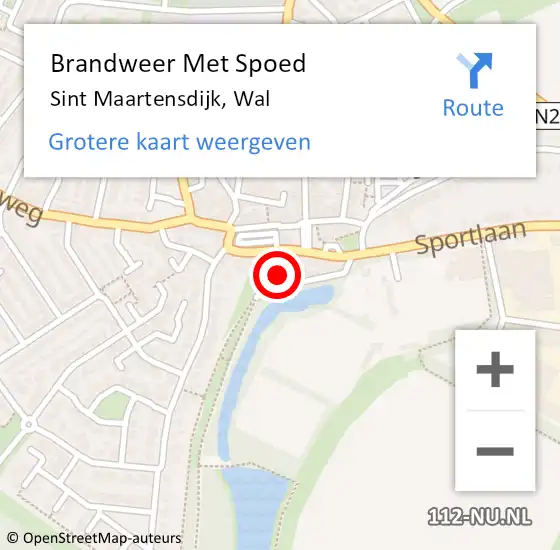 Locatie op kaart van de 112 melding: Brandweer Met Spoed Naar Sint Maartensdijk, Wal op 7 oktober 2024 18:26