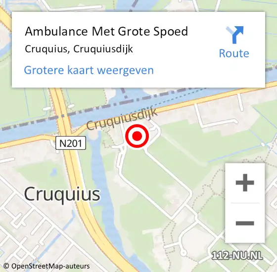 Locatie op kaart van de 112 melding: Ambulance Met Grote Spoed Naar Cruquius, Cruquiusdijk op 7 oktober 2024 18:59