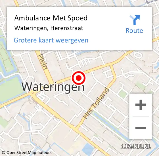 Locatie op kaart van de 112 melding: Ambulance Met Spoed Naar Wateringen, Herenstraat op 7 oktober 2024 19:03