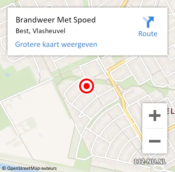 Locatie op kaart van de 112 melding: Brandweer Met Spoed Naar Best, Vlasheuvel op 7 oktober 2024 19:19