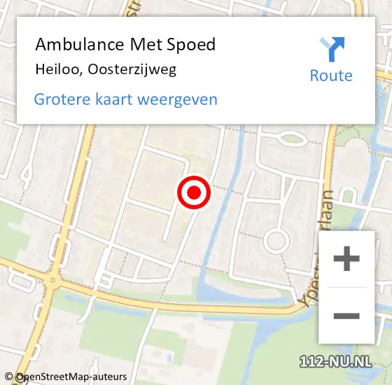 Locatie op kaart van de 112 melding: Ambulance Met Spoed Naar Heiloo, Oosterzijweg op 7 oktober 2024 19:34