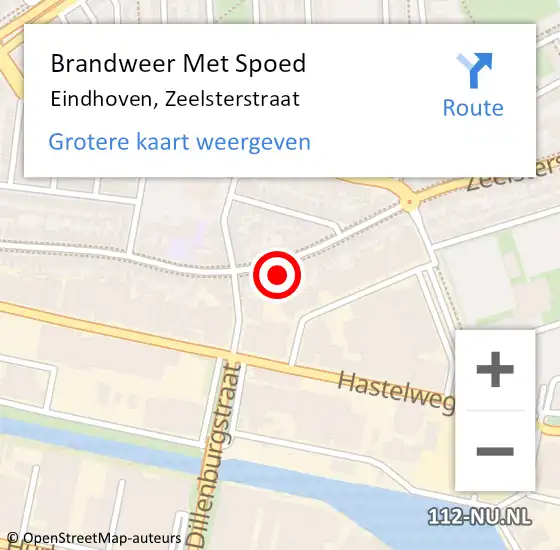 Locatie op kaart van de 112 melding: Brandweer Met Spoed Naar Eindhoven, Zeelsterstraat op 7 oktober 2024 19:35