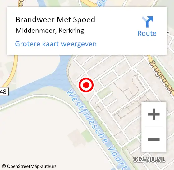 Locatie op kaart van de 112 melding: Brandweer Met Spoed Naar Middenmeer, Kerkring op 7 oktober 2024 19:43