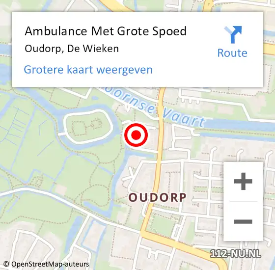 Locatie op kaart van de 112 melding: Ambulance Met Grote Spoed Naar Oudorp, De Wieken op 7 oktober 2024 21:32