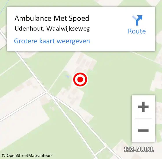 Locatie op kaart van de 112 melding: Ambulance Met Spoed Naar Udenhout, Waalwijkseweg op 22 oktober 2014 16:19