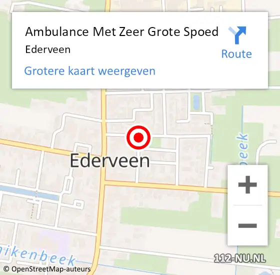 Locatie op kaart van de 112 melding: Ambulance Met Zeer Grote Spoed Naar Ederveen op 8 oktober 2024 02:51