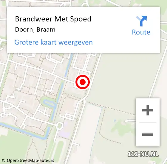 Locatie op kaart van de 112 melding: Brandweer Met Spoed Naar Doorn, Braam op 8 oktober 2024 03:41