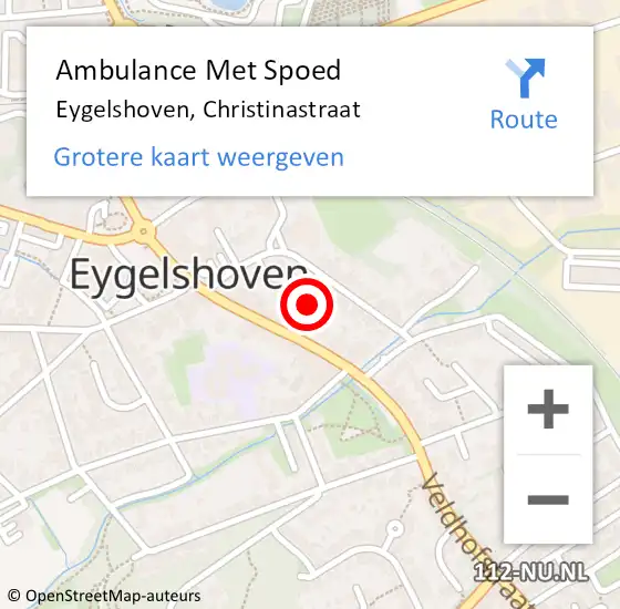 Locatie op kaart van de 112 melding: Ambulance Met Spoed Naar Eygelshoven, Christinastraat op 22 oktober 2014 16:30