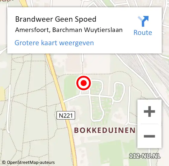 Locatie op kaart van de 112 melding: Brandweer Geen Spoed Naar Amersfoort, Barchman Wuytierslaan op 8 oktober 2024 06:34