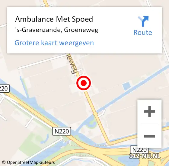 Locatie op kaart van de 112 melding: Ambulance Met Spoed Naar 's-Gravenzande, Groeneweg op 8 oktober 2024 07:04