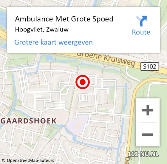 Locatie op kaart van de 112 melding: Ambulance Met Grote Spoed Naar Hoogvliet, Zwaluw op 8 oktober 2024 07:19