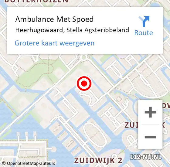 Locatie op kaart van de 112 melding: Ambulance Met Spoed Naar Heerhugowaard, Stella Agsteribbeland op 8 oktober 2024 07:31