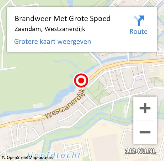 Locatie op kaart van de 112 melding: Brandweer Met Grote Spoed Naar Zaandam, Westzanerdijk op 8 oktober 2024 08:05