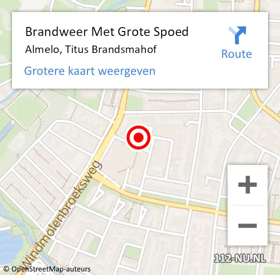 Locatie op kaart van de 112 melding: Brandweer Met Grote Spoed Naar Almelo, Titus Brandsmahof op 8 oktober 2024 08:20