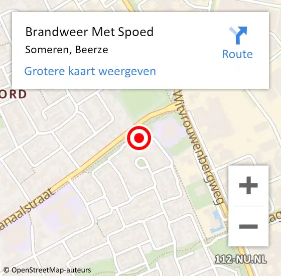 Locatie op kaart van de 112 melding: Brandweer Met Spoed Naar Someren, Beerze op 8 oktober 2024 08:21