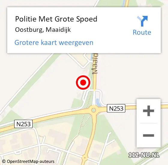 Locatie op kaart van de 112 melding: Politie Met Grote Spoed Naar Oostburg, Maaidijk op 8 oktober 2024 08:30