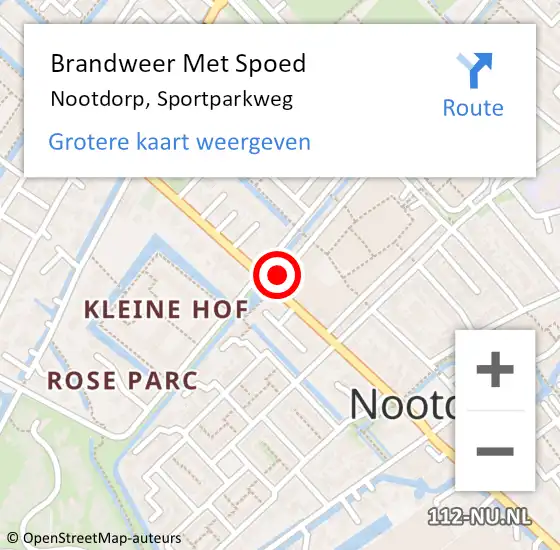 Locatie op kaart van de 112 melding: Brandweer Met Spoed Naar Nootdorp, Sportparkweg op 8 oktober 2024 08:30