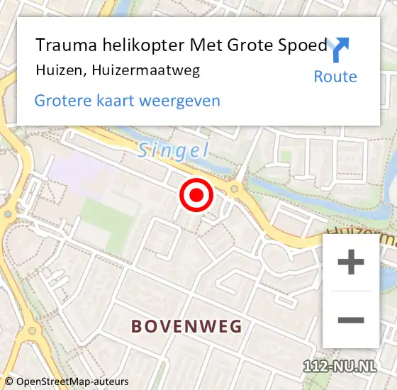 Locatie op kaart van de 112 melding: Trauma helikopter Met Grote Spoed Naar Huizen, Huizermaatweg op 8 oktober 2024 08:43