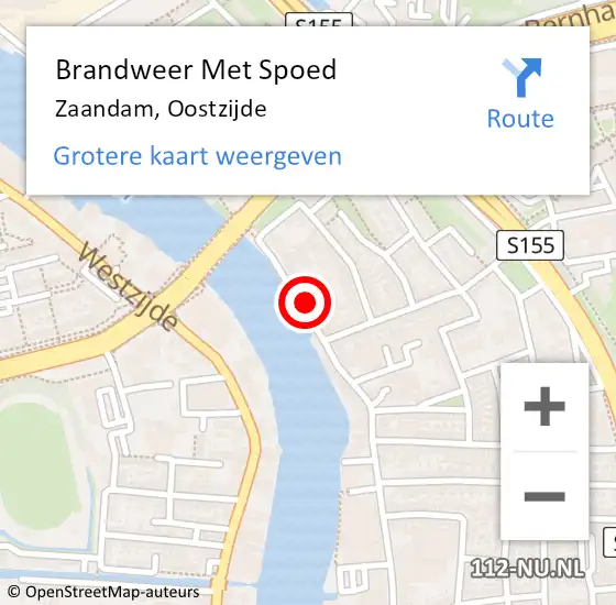 Locatie op kaart van de 112 melding: Brandweer Met Spoed Naar Zaandam, Oostzijde op 8 oktober 2024 08:43