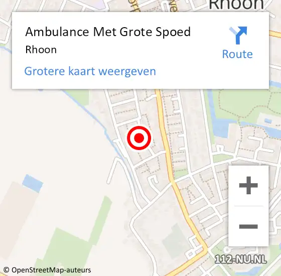 Locatie op kaart van de 112 melding: Ambulance Met Grote Spoed Naar Rhoon op 8 oktober 2024 09:16