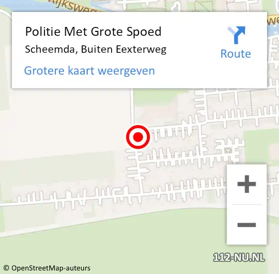 Locatie op kaart van de 112 melding: Politie Met Grote Spoed Naar Scheemda, Buiten Eexterweg op 8 oktober 2024 09:21