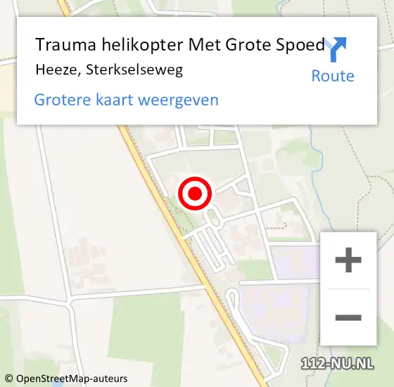 Locatie op kaart van de 112 melding: Trauma helikopter Met Grote Spoed Naar Heeze, Sterkselseweg op 8 oktober 2024 09:47