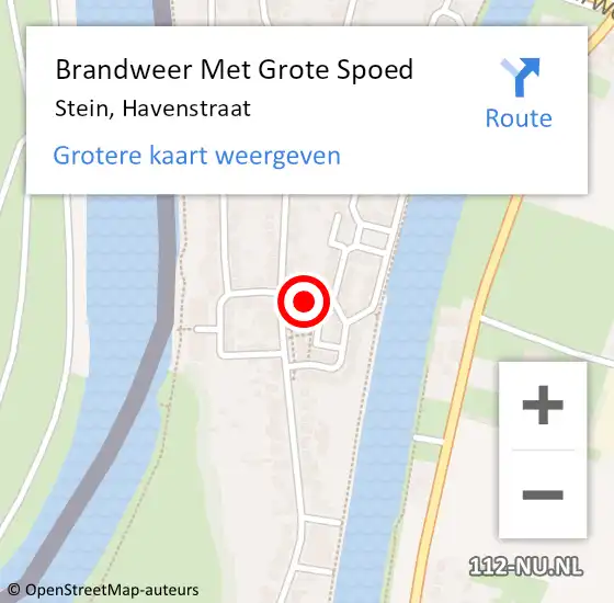 Locatie op kaart van de 112 melding: Brandweer Met Grote Spoed Naar Stein, Havenstraat op 8 oktober 2024 10:01