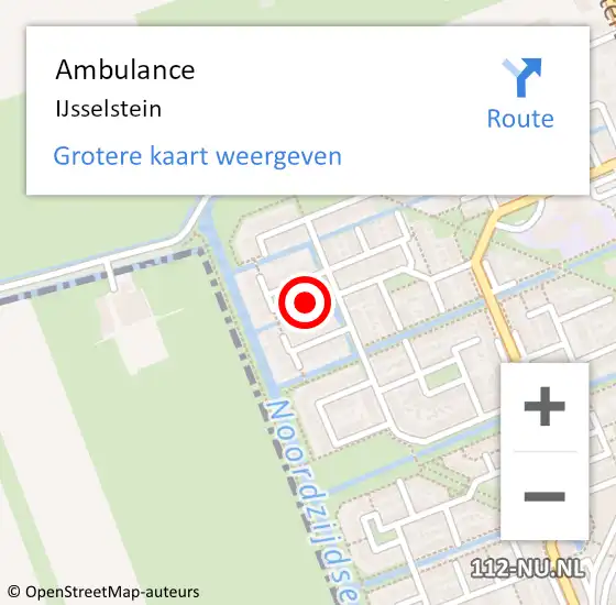 Locatie op kaart van de 112 melding: Ambulance IJsselstein op 8 oktober 2024 10:11