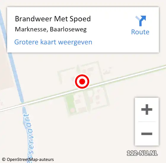 Locatie op kaart van de 112 melding: Brandweer Met Spoed Naar Marknesse, Baarloseweg op 8 oktober 2024 10:25