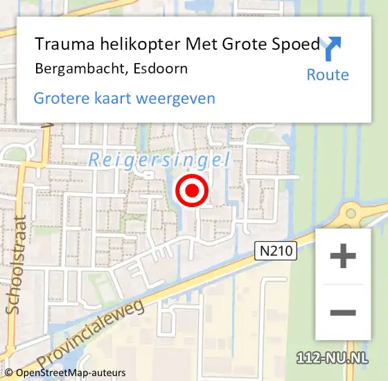 Locatie op kaart van de 112 melding: Trauma helikopter Met Grote Spoed Naar Bergambacht, Esdoorn op 8 oktober 2024 10:25