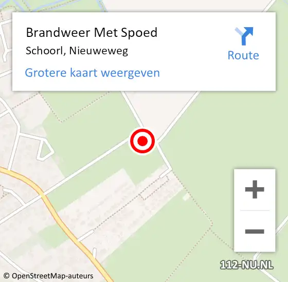 Locatie op kaart van de 112 melding: Brandweer Met Spoed Naar Schoorl, Nieuweweg op 8 oktober 2024 10:41