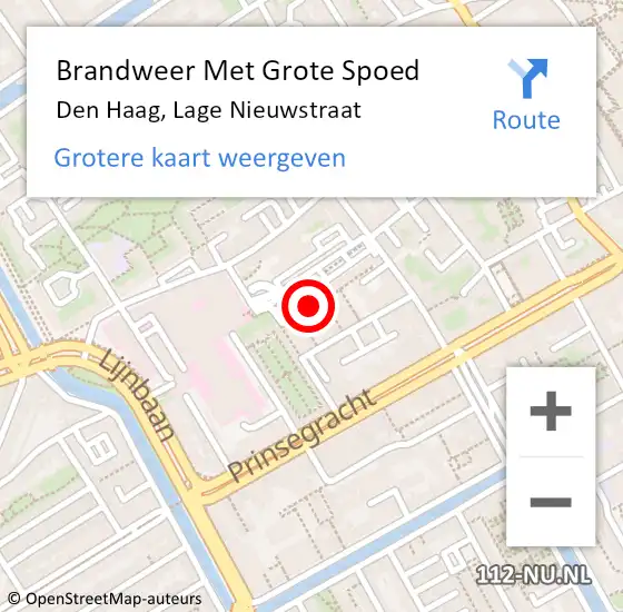 Locatie op kaart van de 112 melding: Brandweer Met Grote Spoed Naar Den Haag, Lage Nieuwstraat op 8 oktober 2024 10:48