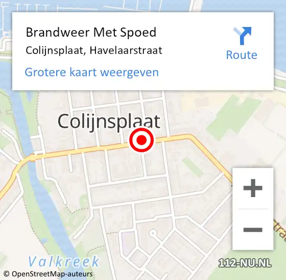 Locatie op kaart van de 112 melding: Brandweer Met Spoed Naar Colijnsplaat, Havelaarstraat op 8 oktober 2024 10:48